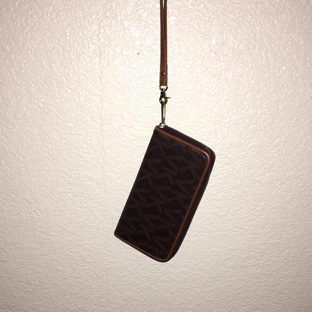 Brown monogram wristlet VK